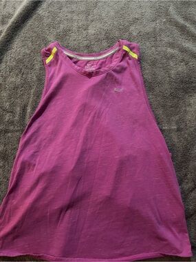 Nike Magenta Dri-FIT Tank with Neon Yellow Stitching